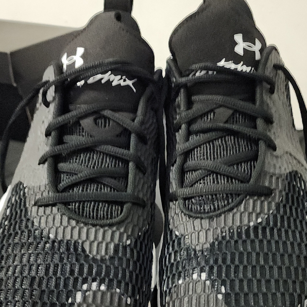 Under Armour Black Athletic Shoes with Breathable Mesh and Padded Tongue
